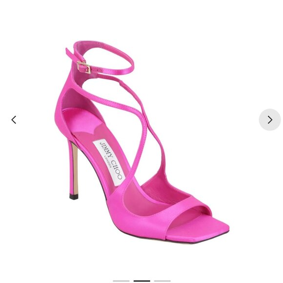 Brand New Jimmy Choo Azia 95 Ankle-Strapped Sandals Pink 41 - Picture 1 of 5